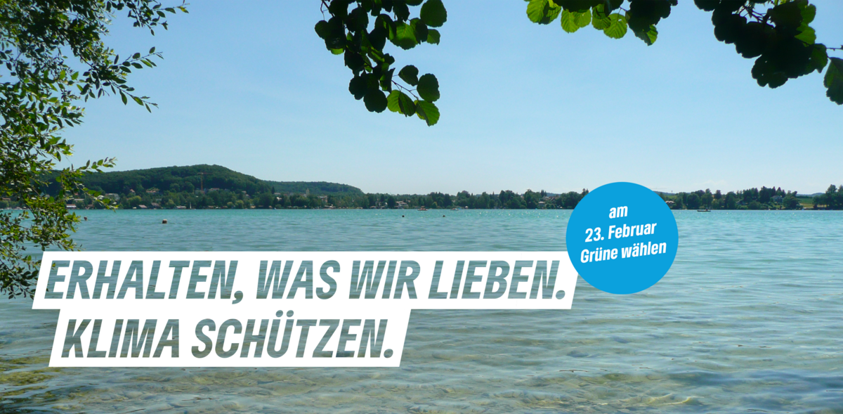 Wörthsee mit Blick auf Steinbach (Foto: Heinrich Stürzl). Am 23. Februar Grüne wählen